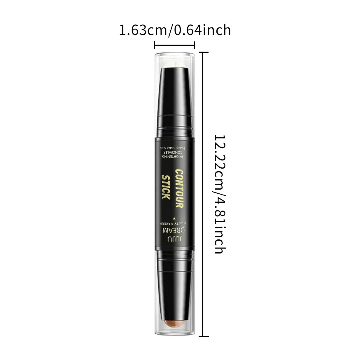 Dual-ended contour stick, facial foundation makeup