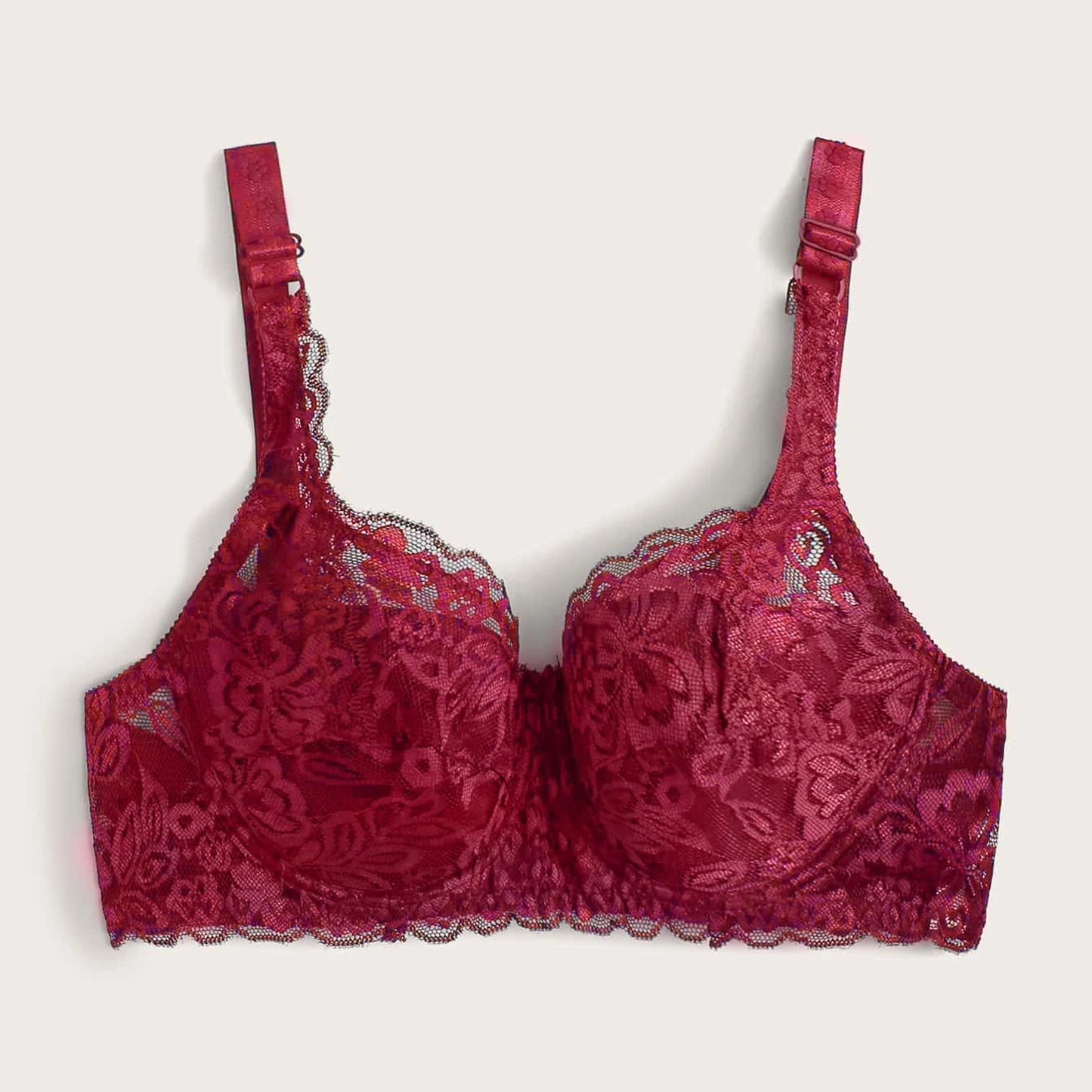 Bow Decor Push-Up Underwire Lace Bra