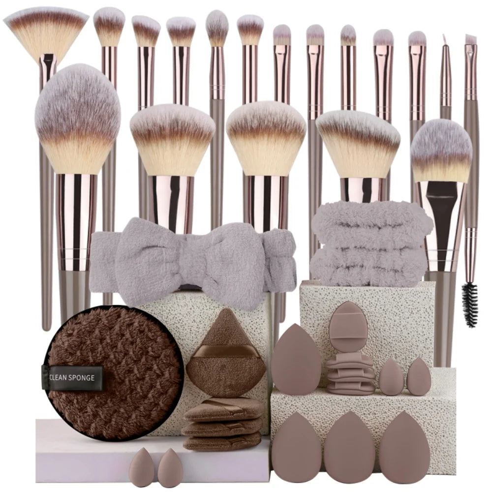 3-20Pcs Premium Soft Fluffy Beauty Cosmetic Foundation Makeup Brush Set