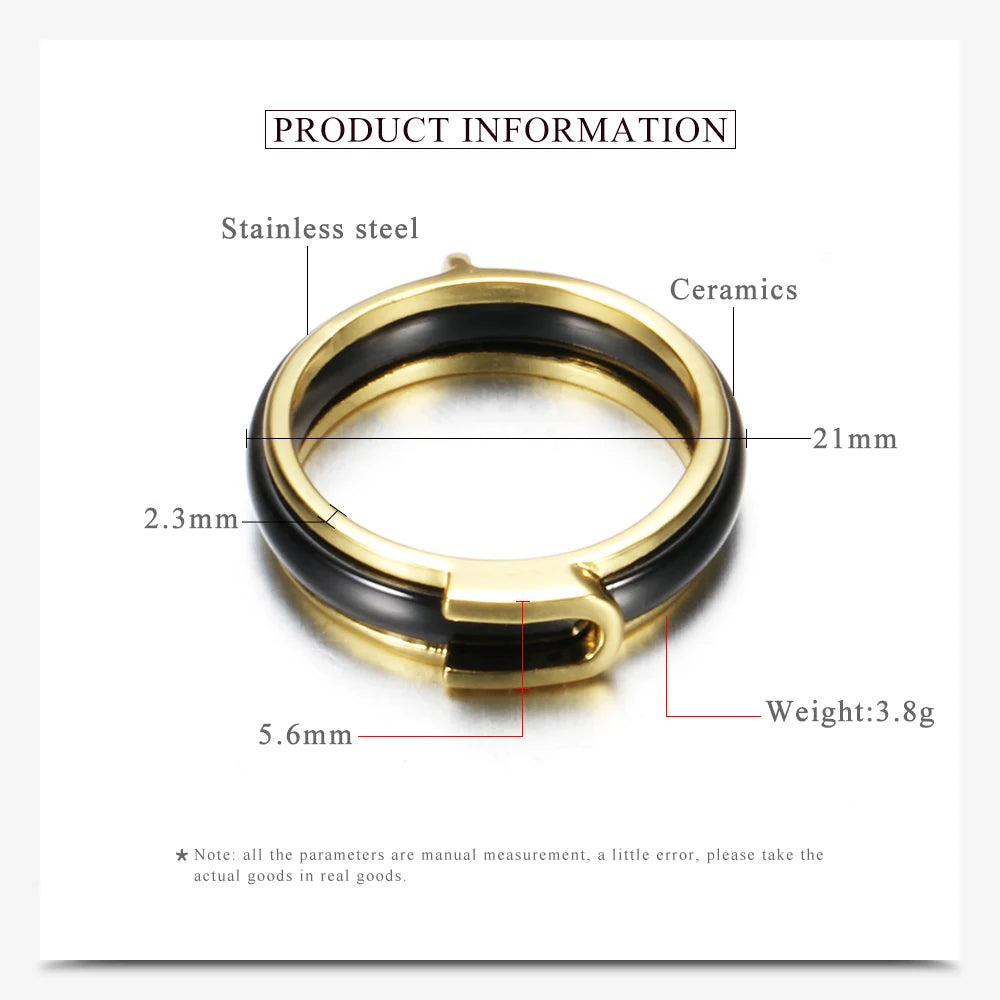 DANA Gold Crystal Ceramic Ring