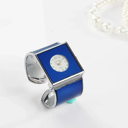 Big Stainless Steel Bracelet Luxury Crystal Watch