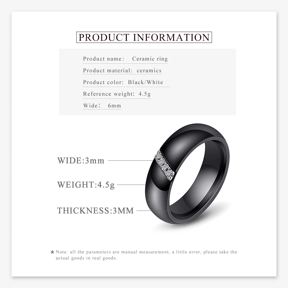 Ceramic Zircon Stainless Steel Rings