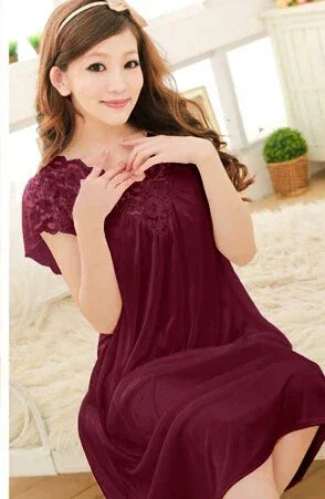 lace sexy nightdress Large size Sleepwear Lingerie dress