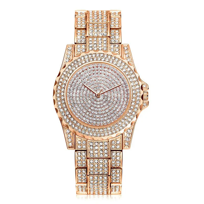 Luxury Crystal Shine Steel Quartz Watches