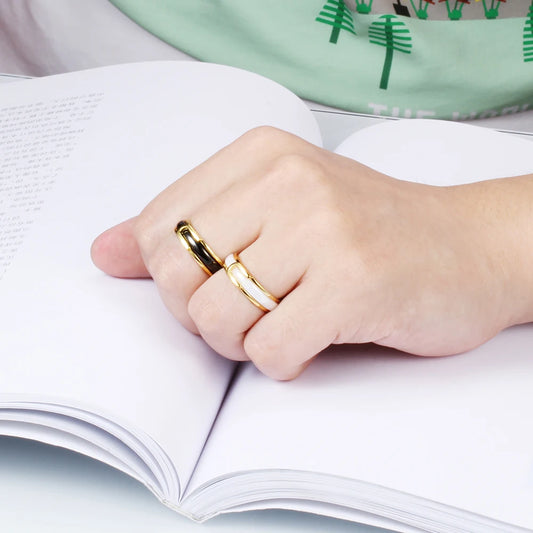 DANA Gold Crystal Ceramic Ring