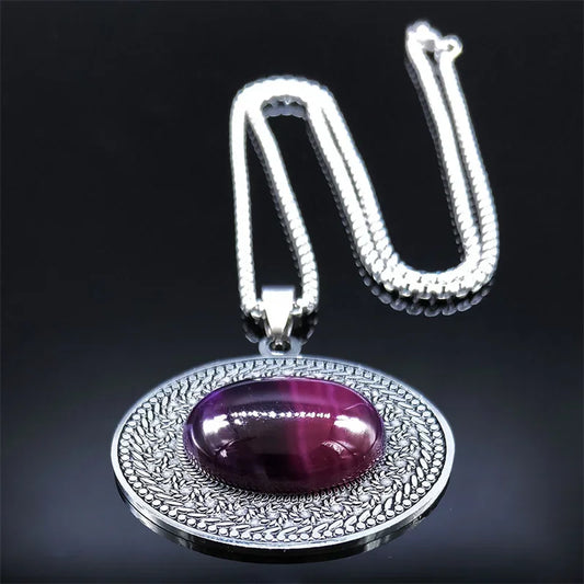 Stainless Steel Bohemia Natural Stone Vintage Necklaces
