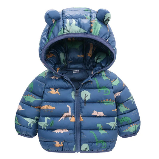 Winter Warm Down Coats Boys Girls Thin Zipper 1-6 Years Jackets