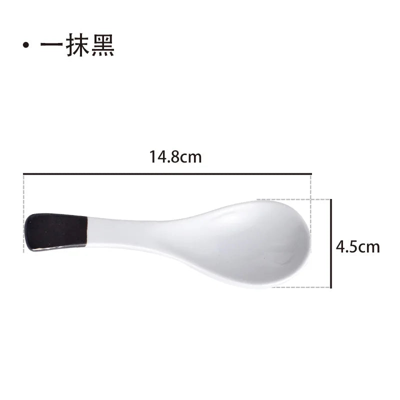 Ceramic Japanese Retro Bone Spoon