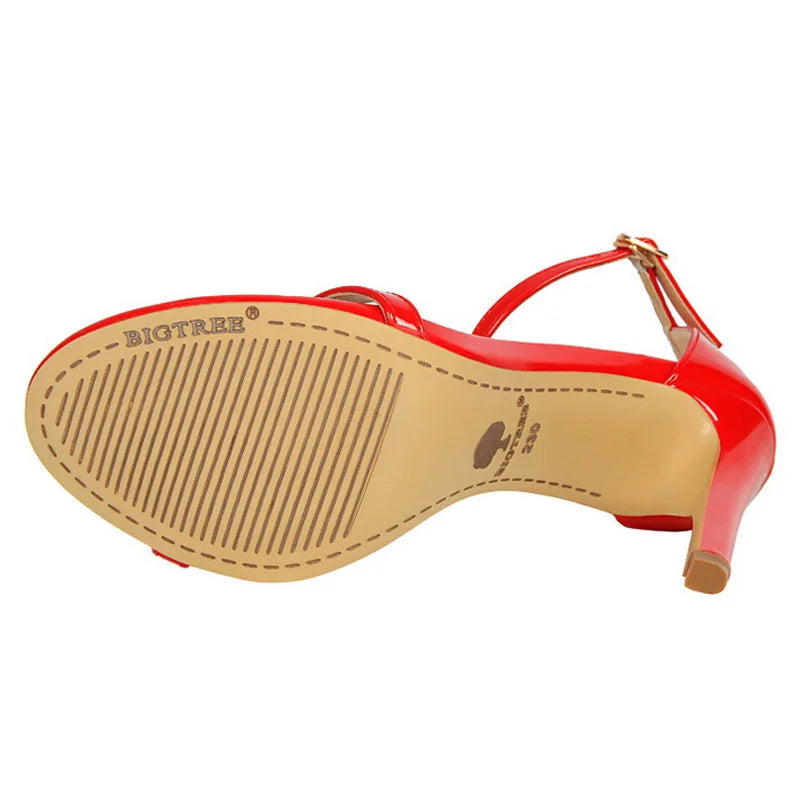 Leather Pumps Open Toe Shoes