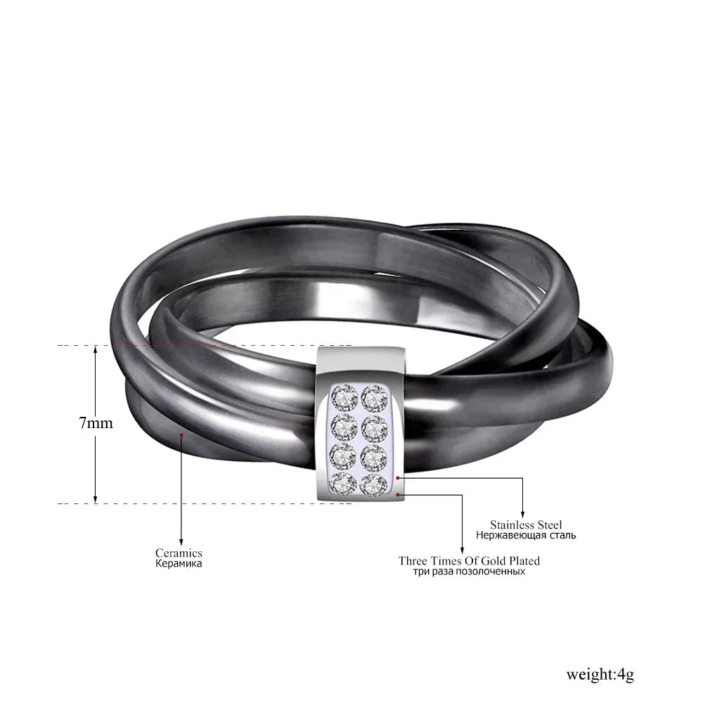 Anillos de cristal cerámico de 3 capas DANA