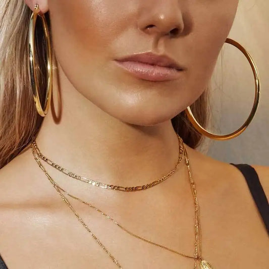 Exaggerated 5-10cm Thick Hoop Smooth Big Circle Earrings