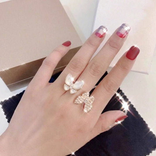 Natural Stone Butterfly Zircon Rings