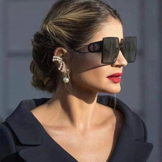 Oversized Square D Shape Vintage Sun Glasses