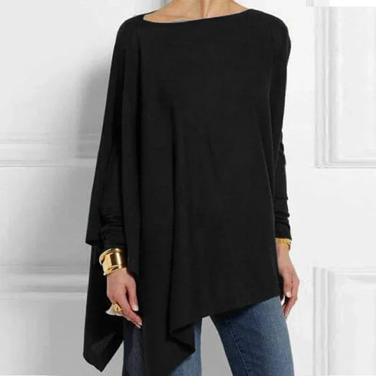 Cotton Irregular Long Sleeve Blouse