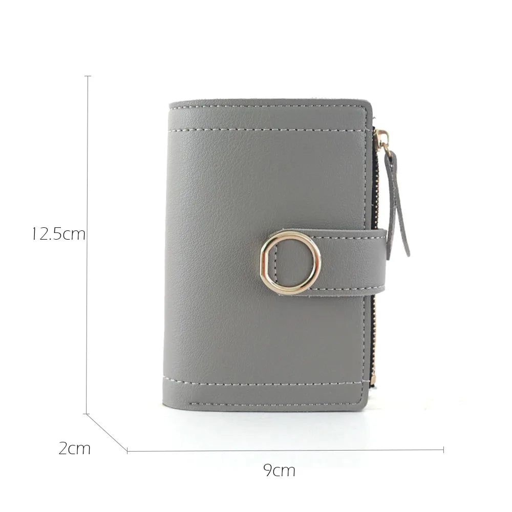 Short Wallet Zipper Card Holder PU Wallets