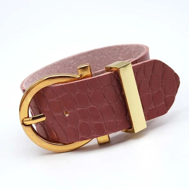 Wide Crack Leather Contracted Joker Bracelet