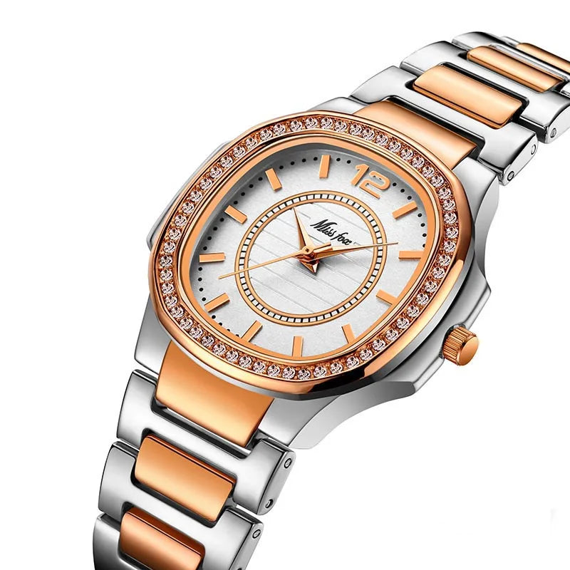 Luxury Quartz Diamond Gold Watch