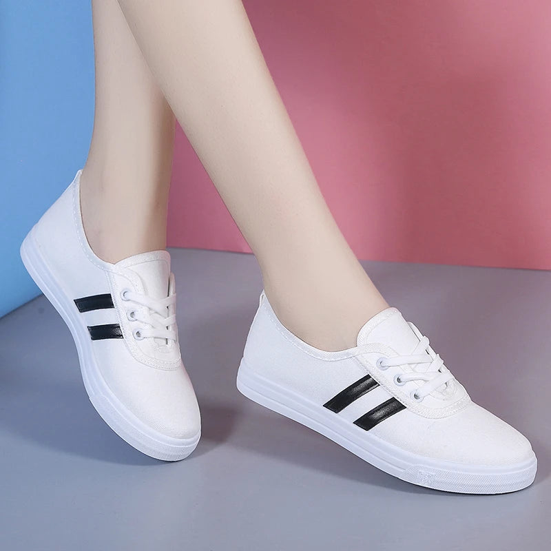 Classic round toe canvas comfortable street lace-up Sneakers