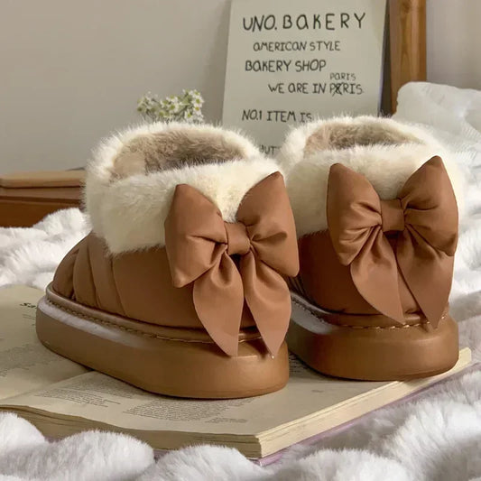 Snow Boot Furry Bow Cotton Shoe