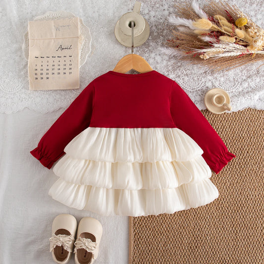Baby Girl Long-Sleeve Bow Girls Dress