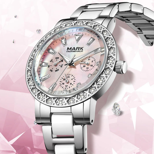 Diamond Ceramic Chain Quartz Watch
