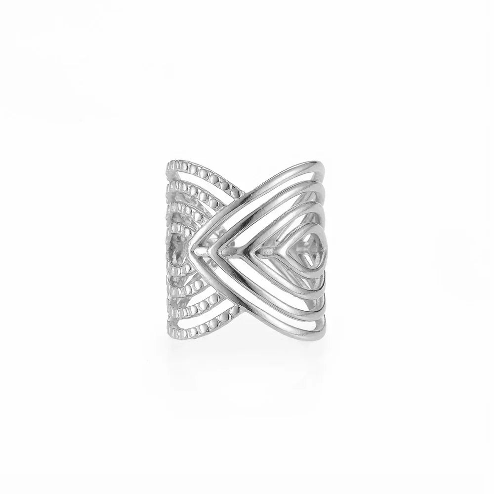 Stainless Steel Unique Open Ring