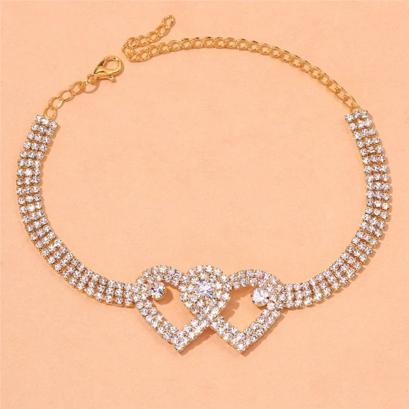 Shiny Cubic Zirconia Chain Anklet Bracelet