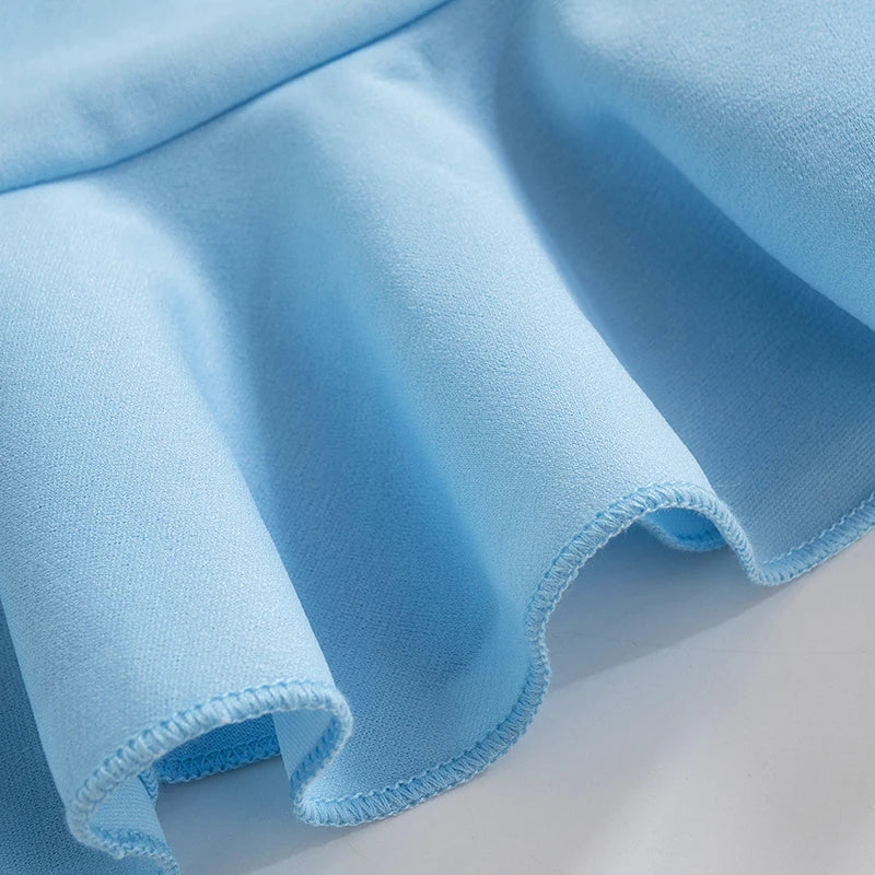 Soft  Tender Slight Blue Strapless Mini Dress