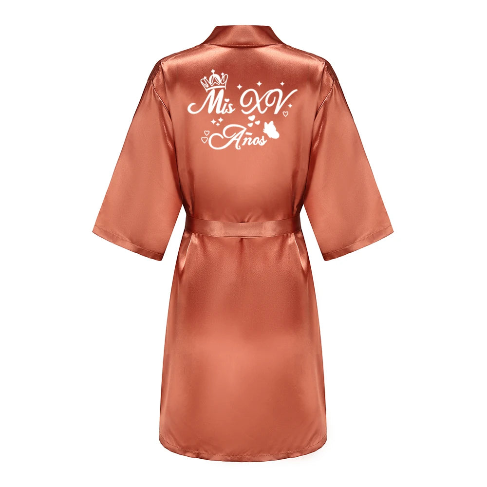 Quinceanera Robes Princess Sweet Girl Royal blue Bathrobe