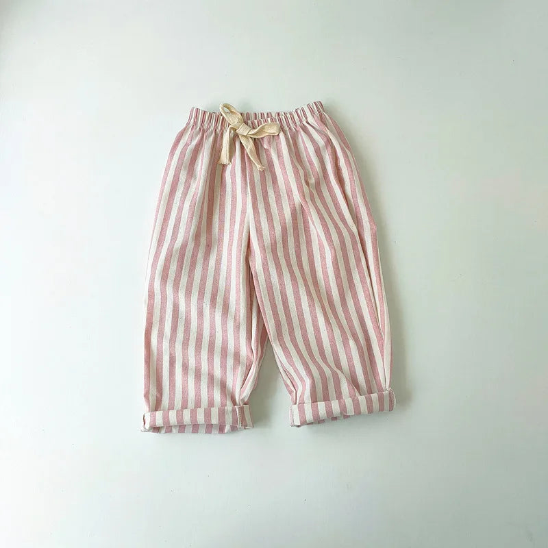 Linen Cotton Stripe Summer Pants