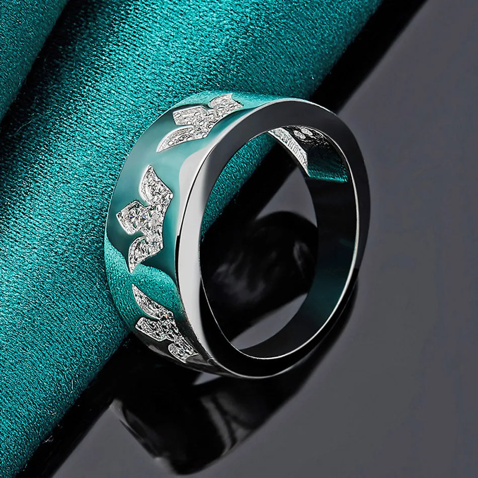 925 Sterling Silver Crown Zircon 7-10 Ring