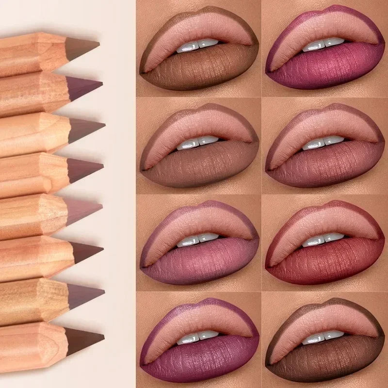 Matte 8-colors Lip Liner Pencil Lip Contour Lipstick Waterproof Lipliner Makeup