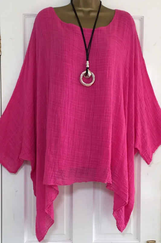 Batwing Sleeve 3/4 Sleeve Casual Blouse