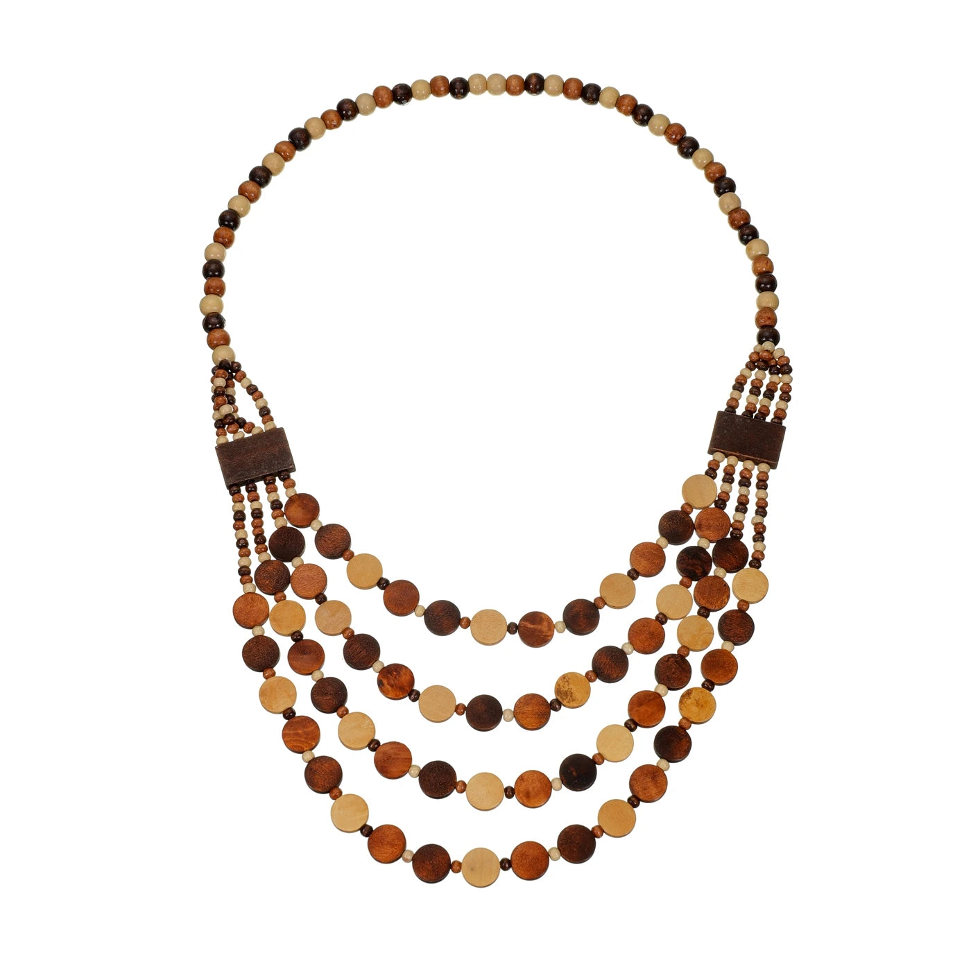 African Bohemian Handmade Geometric Wooden Necklace