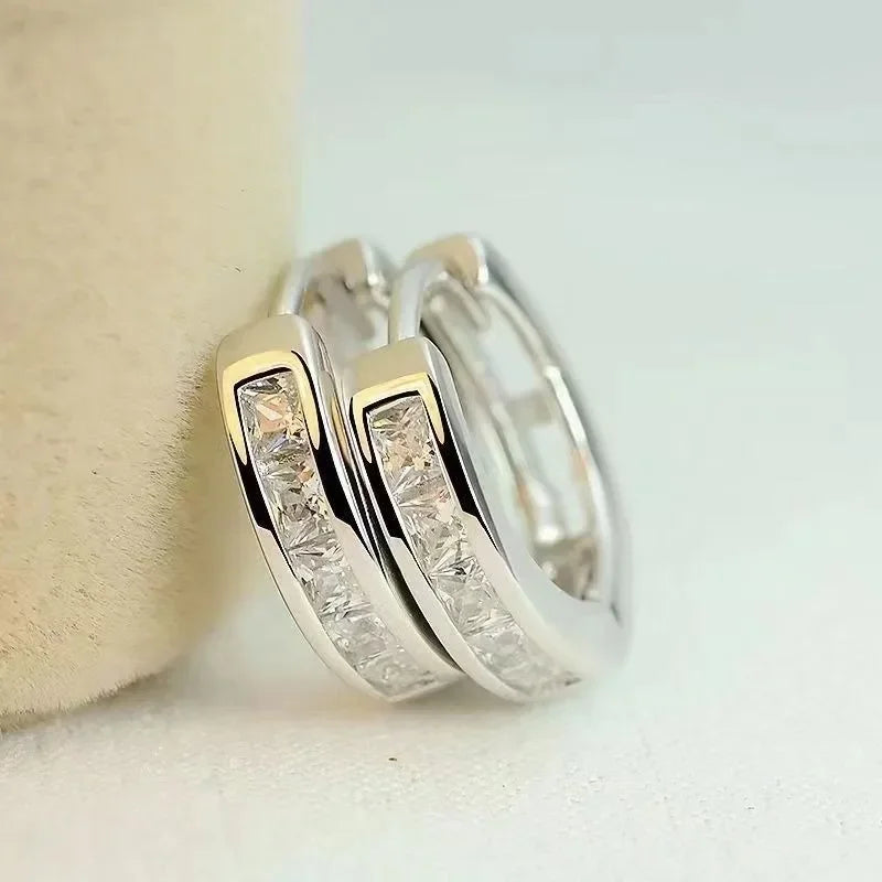 DANA 925 Sterling Silver Shining Zircon Earrings