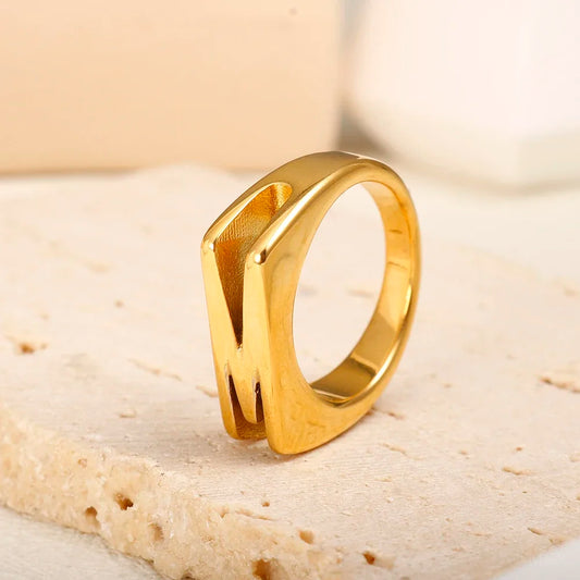 DANA Three-dimensional M Letter Ring