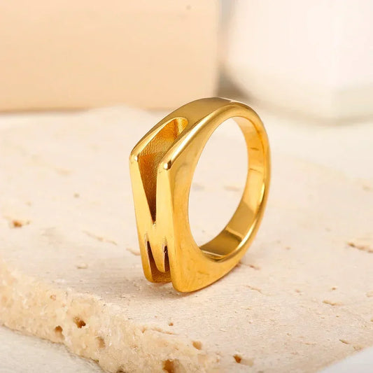 DANA Three-dimensional M Letter Ring
