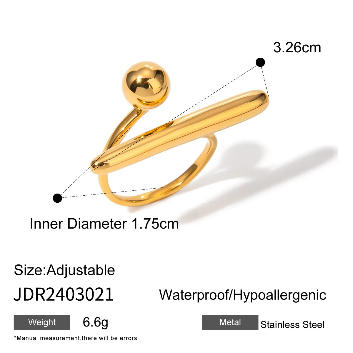 DANA Stainless Steel 18k Gold Ring