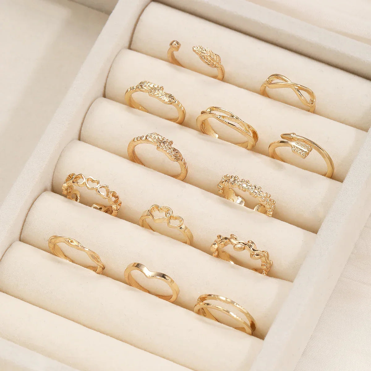 Vintage Smooth Open Rings Set
