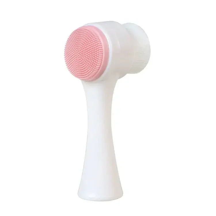3D Double Silicone Facial Cleansing Brush Manual Massage