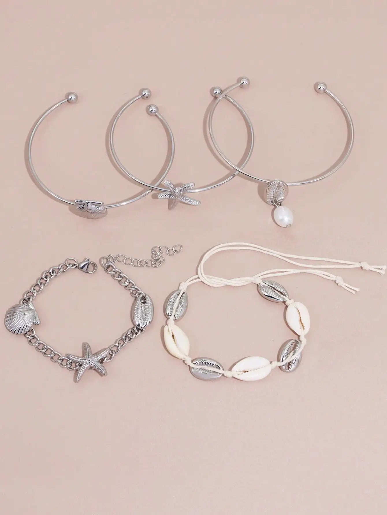 Starfish Shell Pendant Bracelet