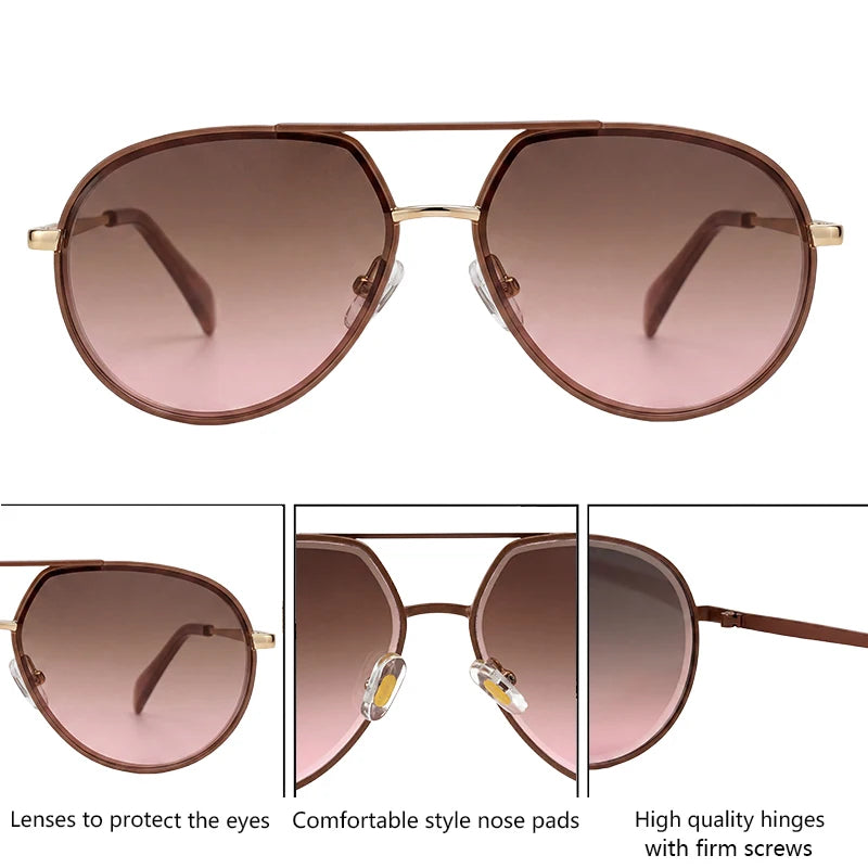 Oversized Pilot Big Double Bridge Beach Sunglasses