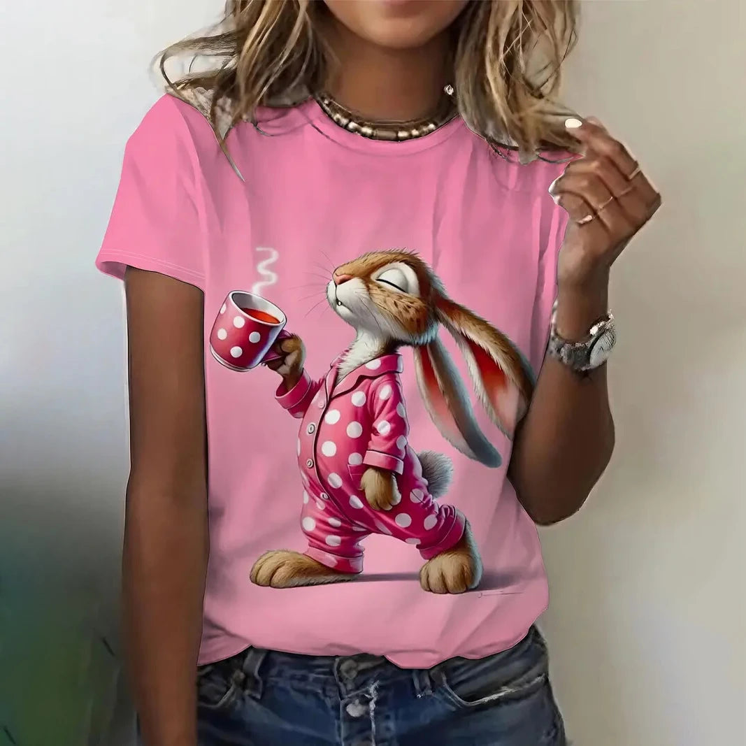 Funny Cartoon Casual Short Sleeve Crew Neck Tee T-Shirts