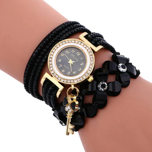 White Chimes Leather Bracelet Watches