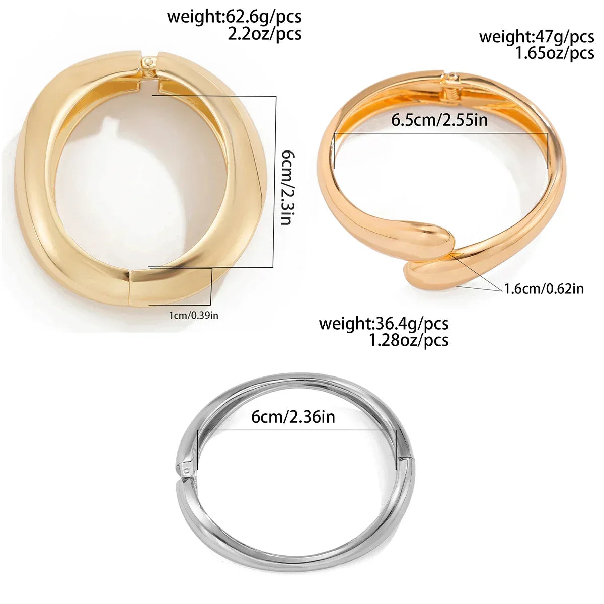 DANA Smooth Water Drop Geometric Bracelets