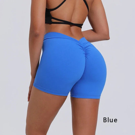 High waisted hip lifting yoga shorts