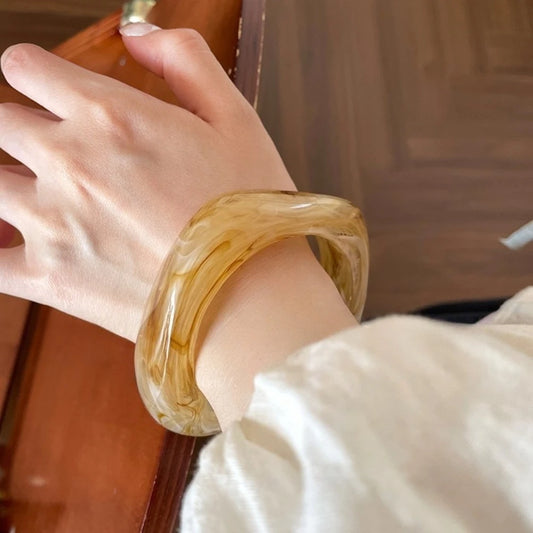 Geometry Wide-edge Dark Grain Bracelets