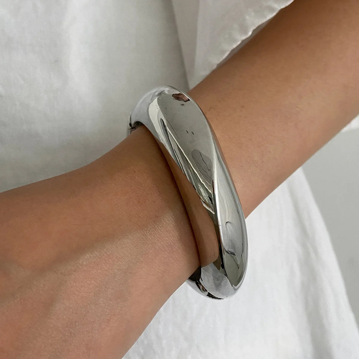 Chunky Geometric Wide Hip Hop Metal Cuff Bracelet