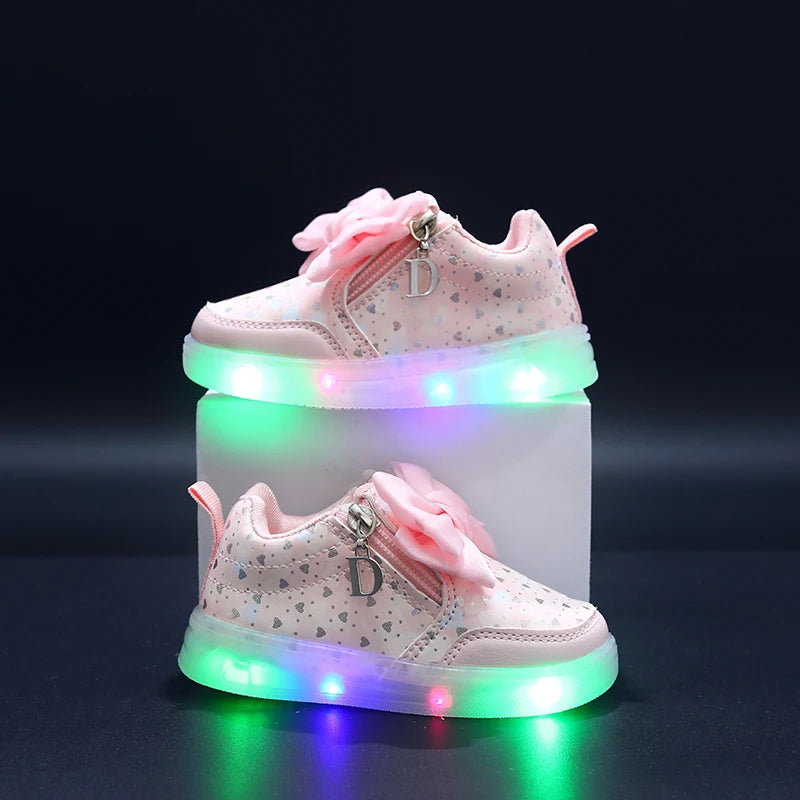 Bowknot Light-Up Girls' Sports Sneakers