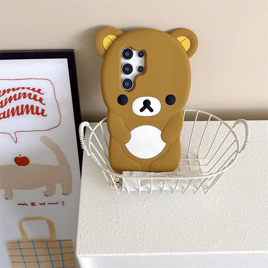 Kawaii Bear Phone Case Samsung Galaxy Cartoon Soft Silicone Cover